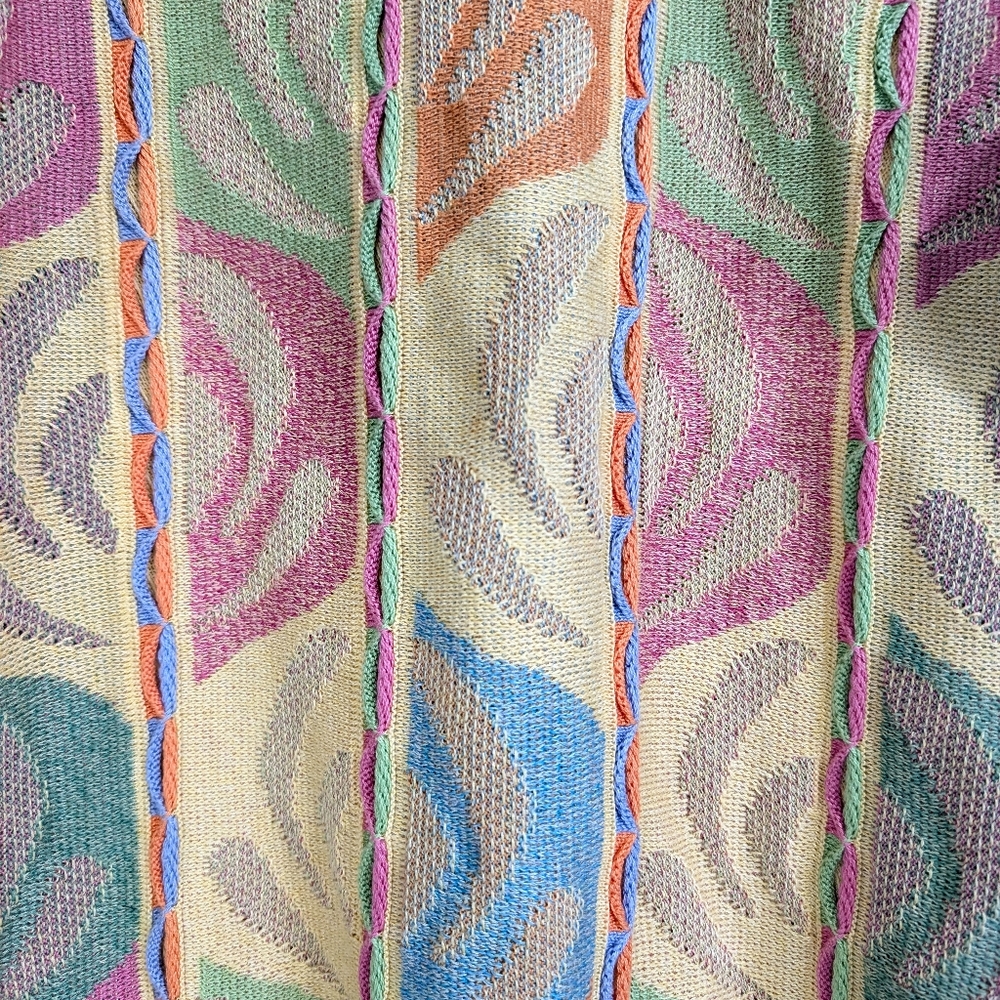 Mens Vintage Sweater Medium Colorful Print 90s style Cotton Blend St. Croix Oggi - Picture 3 of 10